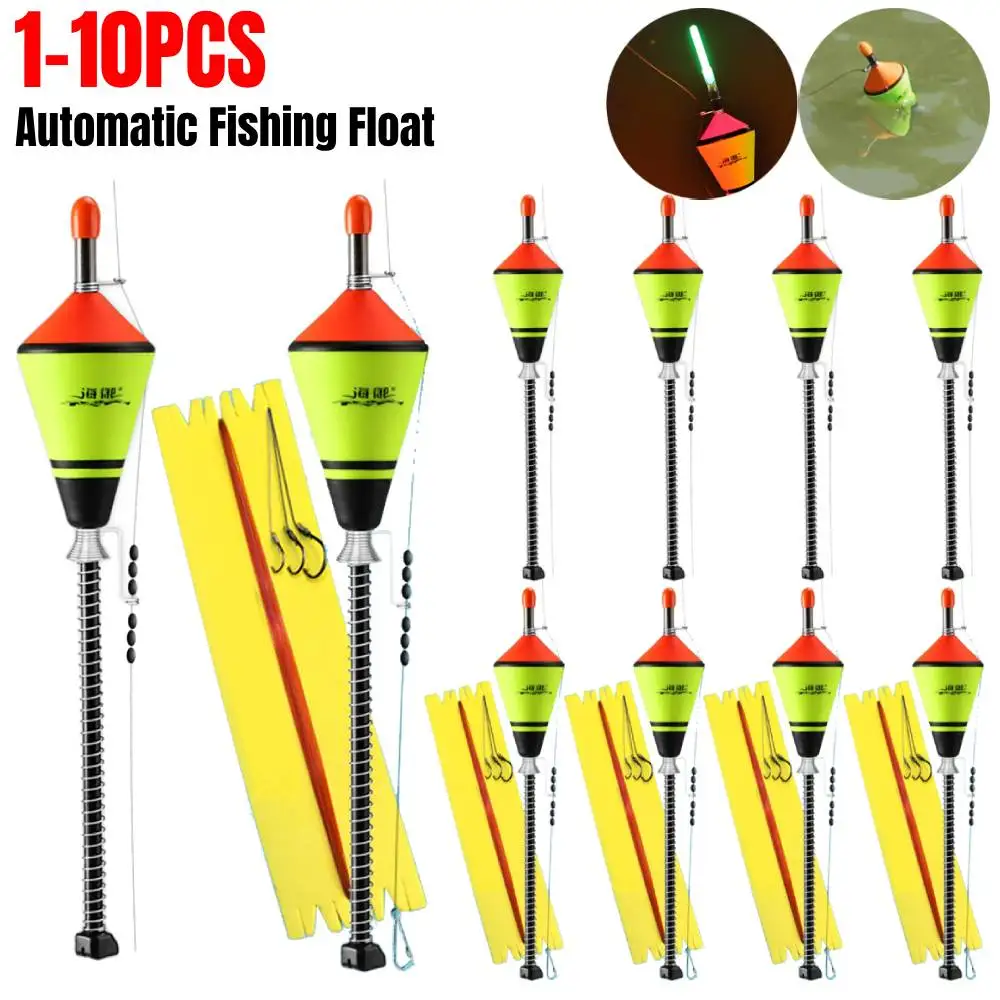 1-10PCS Portable Automatic Fishing Float Fast Bobber Fast Fishing Bobber  Set Ocean Fishing Float Device Tools Fishing Accessorie