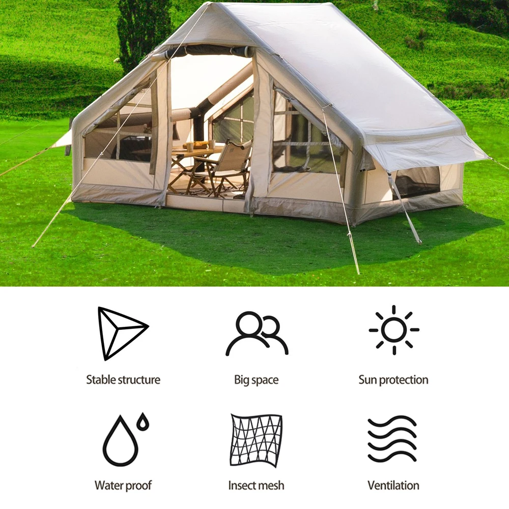 Outdoor Waterproof Inflatable Tent Portable Easy Setup Camping Tent with Canopy for 4-8 People Tents Outdoor Camping 10 Outdoor Waterproof Inflatable Tent Portable Easy Setup Camping Tent with Canopy for 4-8 People Tents Outdoor Camping 4