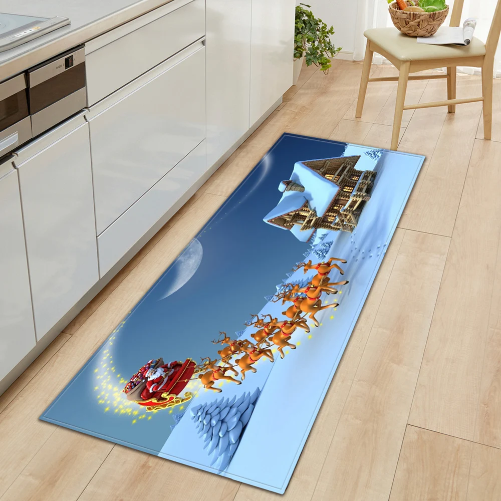 Christmas Kitchen Carpet Entrance Doormat Home Living Room Bedroom Balcony Decoration Long Rug Bath Hallway Anti-Slip Floor Mat floor mat,plush rug,decorative carpet,silk wool rug,plush carpet,non slip carpet,imitated cashmere carpet,kitchen mat