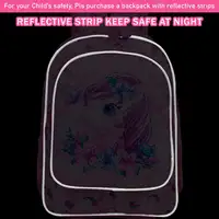 3PCS Rolling Backpack for Girls Kids  Wheeled School BookBag With Lunch And Pen Bag  Pink Butterfly Glow-in-the-dark Function 6
