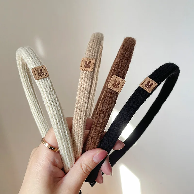 4PCS/Set Fashion Women Knitted Hair Bands Headdress Headband Girls Simple Hairband Thin Hair Hoop Hair Accessories Headwear