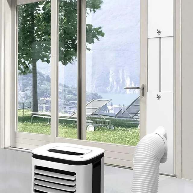 Portable Air Conditioner Window Kit with Hose Adjustable Window Seal Kit Plate for AC Unit, Portable AC Window Vent Kit PVC Seal for Sliding Window Do