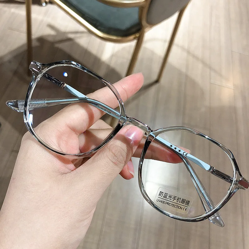 Clear Myopia Glasses Women Men Anti Blue Light Nearsighted Eyewear Transparent Round Frame Prescription Eyeglasses 0 To -600 6