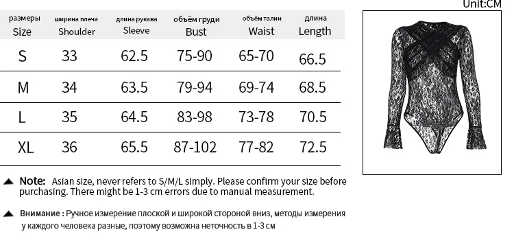 SKMY Autumn New 2023 Sexy Micro Transparent Embossed Lace Hollow Slim Fit Top with Crossed Style Long Sleeve jumpsuit for Women