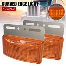 

1Pair 48LED Truck Side Marker Arc-Shaped 12V/24V 30W Turn Signal Driving Light Flowing Warning Lamp Waterproof LED Signal Lamp