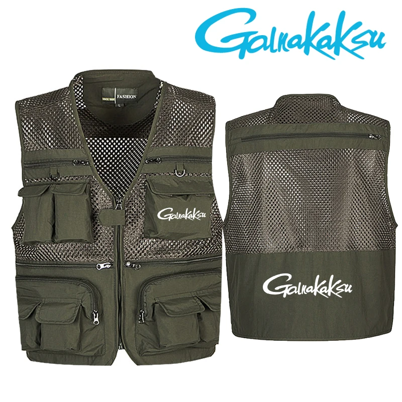 

Men's Fishing Vest Tactical Mesh Hiking Gear Jacket Summer Photography Multi Pocket Mesh Work Sleeveless Cycling Hiking Jacket