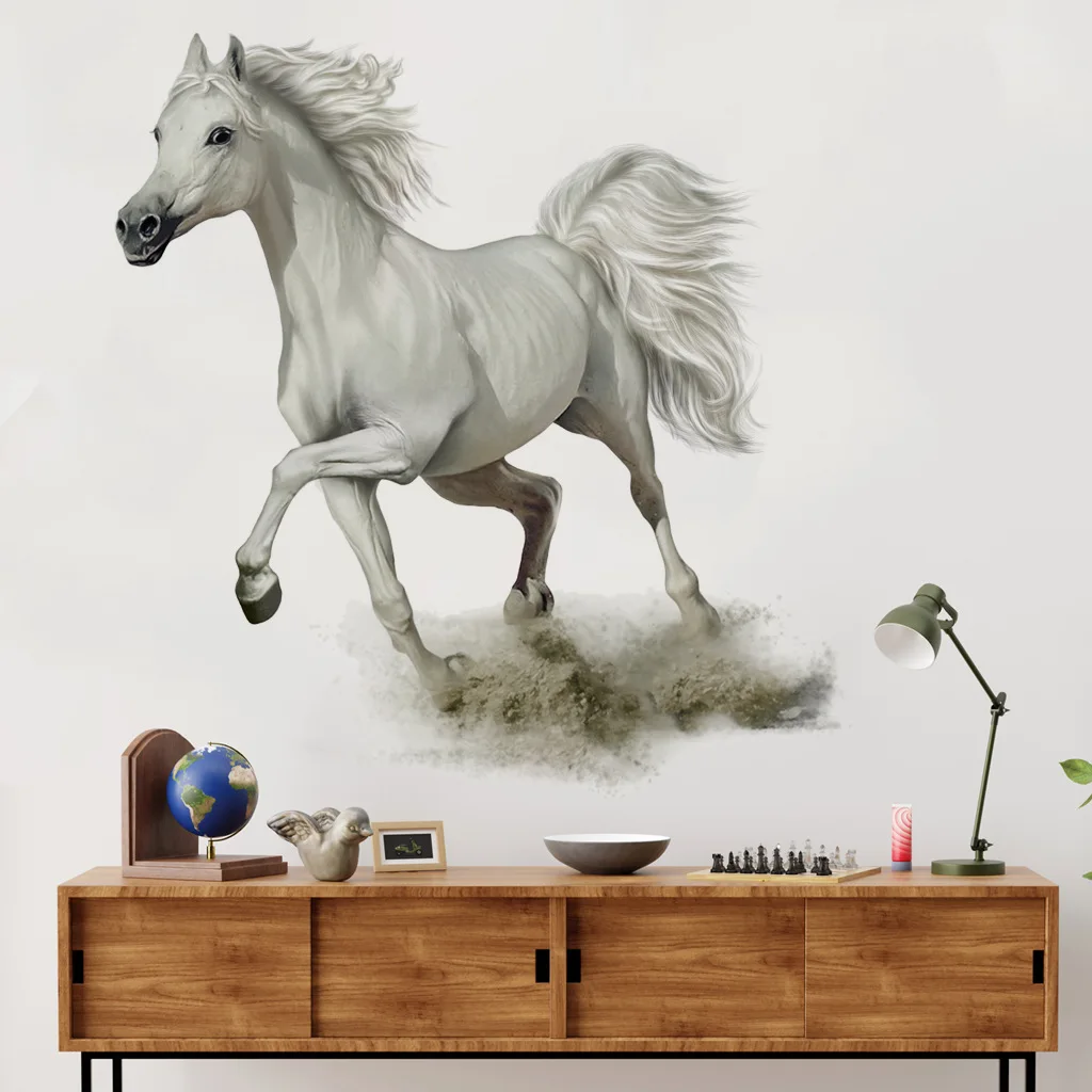 Creative 3d Vivid Running Horse Stickers Home Decoration Wall Sticker