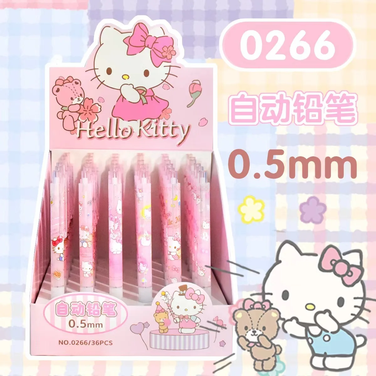 Sanrio-Cute Hello Kitty Lápis Mecânicos, Kuromi Unlimited