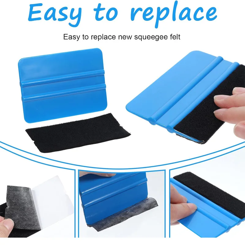 20pcs/set Vinyl Wrap Squeegee with Fabric Felt Car Window Film Tint Tool Decal Applicator Scraper Tool Wallpaper Smoothing window tinting squeegee vinyl squeegee window tint squeegee car wrapping tools automotive film tools