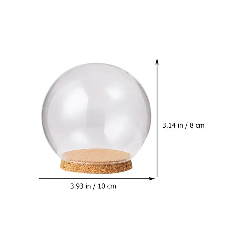 5Pcs Clear Glass Dome With Cork Preserved Flower Cover Immortal Flower Glass Hood Creative Cover Craft Desktop