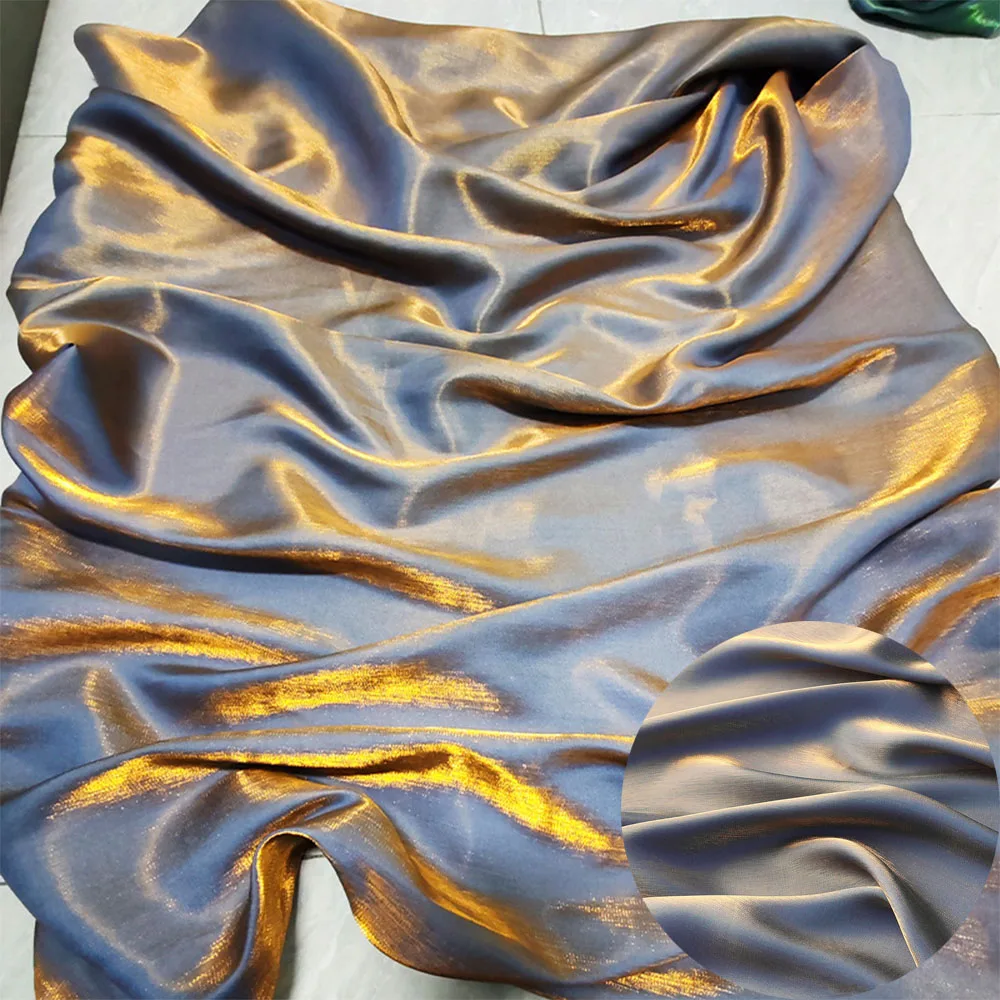 100x150cm Gradient Satin Fabric Shiny Fluorescent Cotton by Meter for Girl Pageant Dresses DIY Sewing Quinceañera Suit Materials