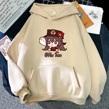 Hoodies jogo genshin impacto hutao impresso kawaii topos masculino feminino moda pulôver moletom harajuku unisex oversized com capuz