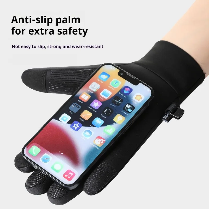 2025 New Cycling Gloves Men Women Winter Anti Slip Touch Screen With Fleece Outdoor Hiking Running Warm Riding Gloves