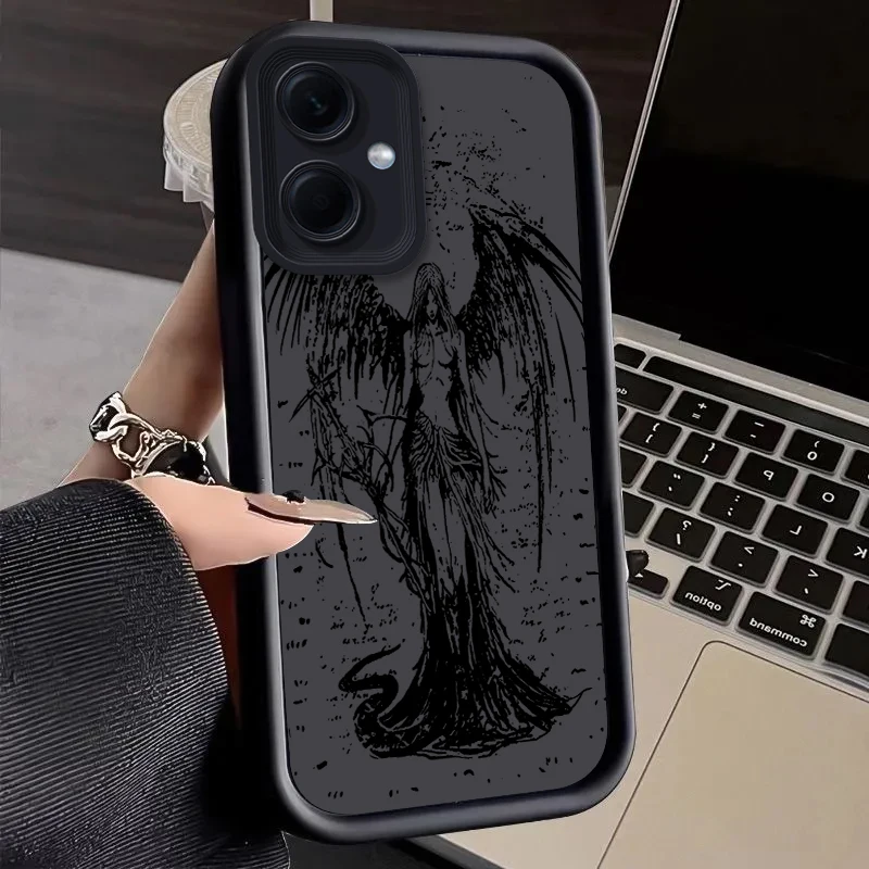 Retro Punk Angel Silicone Phone Case Cover