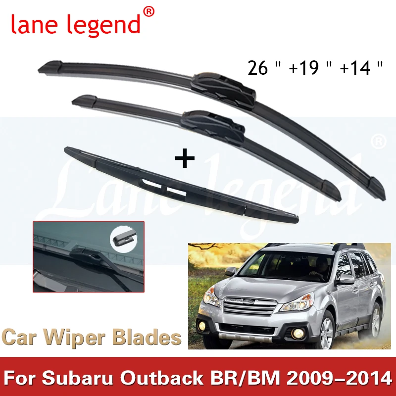 

Car Wiper LHD Front & Rear Wiper Blades Set For Subaru Outback BR / BM 2009 - 2014 Windshield Windscreen Window 26"+19"+14"