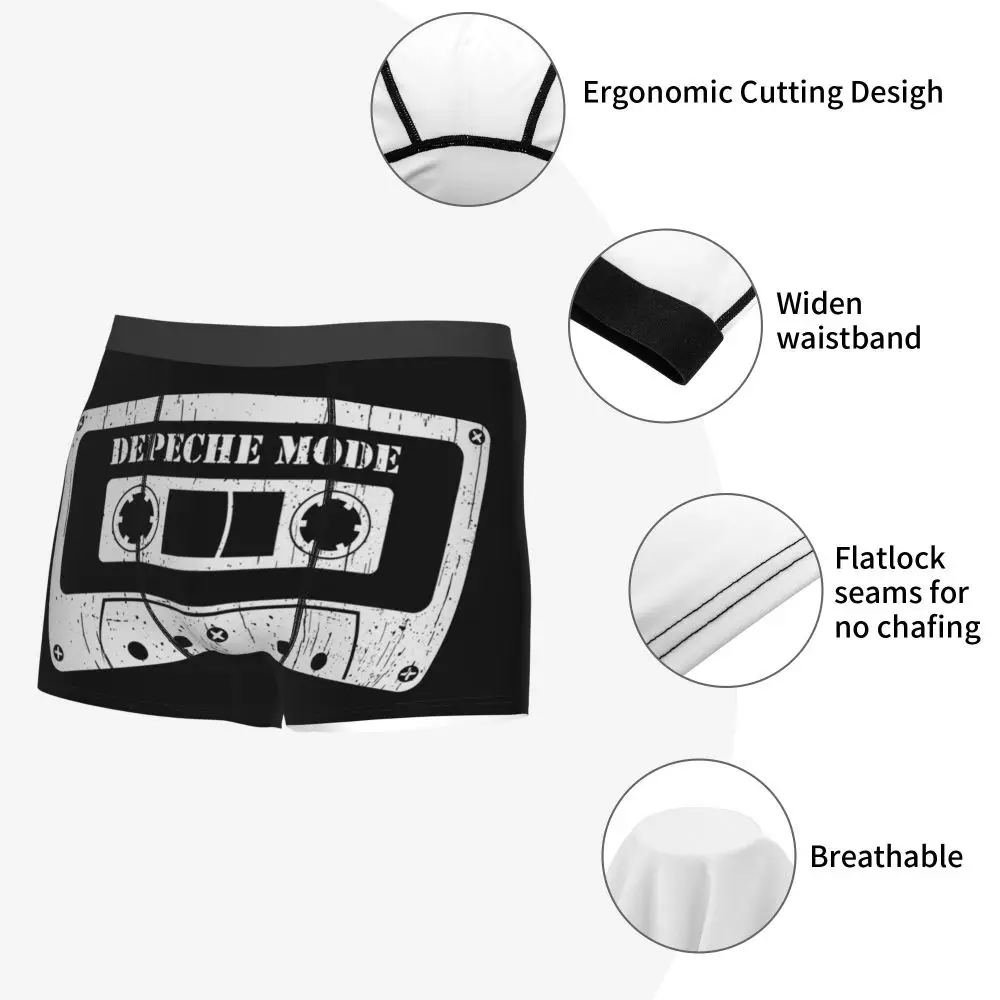 Custom Electronic Rock Depeche Cool Mode Boxers Shorts Men Briefs Underwear Cool Underpants