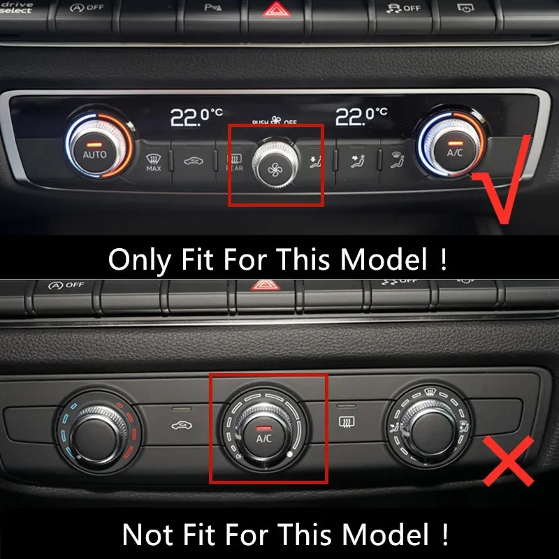 For Audi A3 8V 2014-Car Styling Center Console Multimedia Knob Switch Circles Decoration Cover Trim Interior Accessories car knob covers car gear shift knob cover