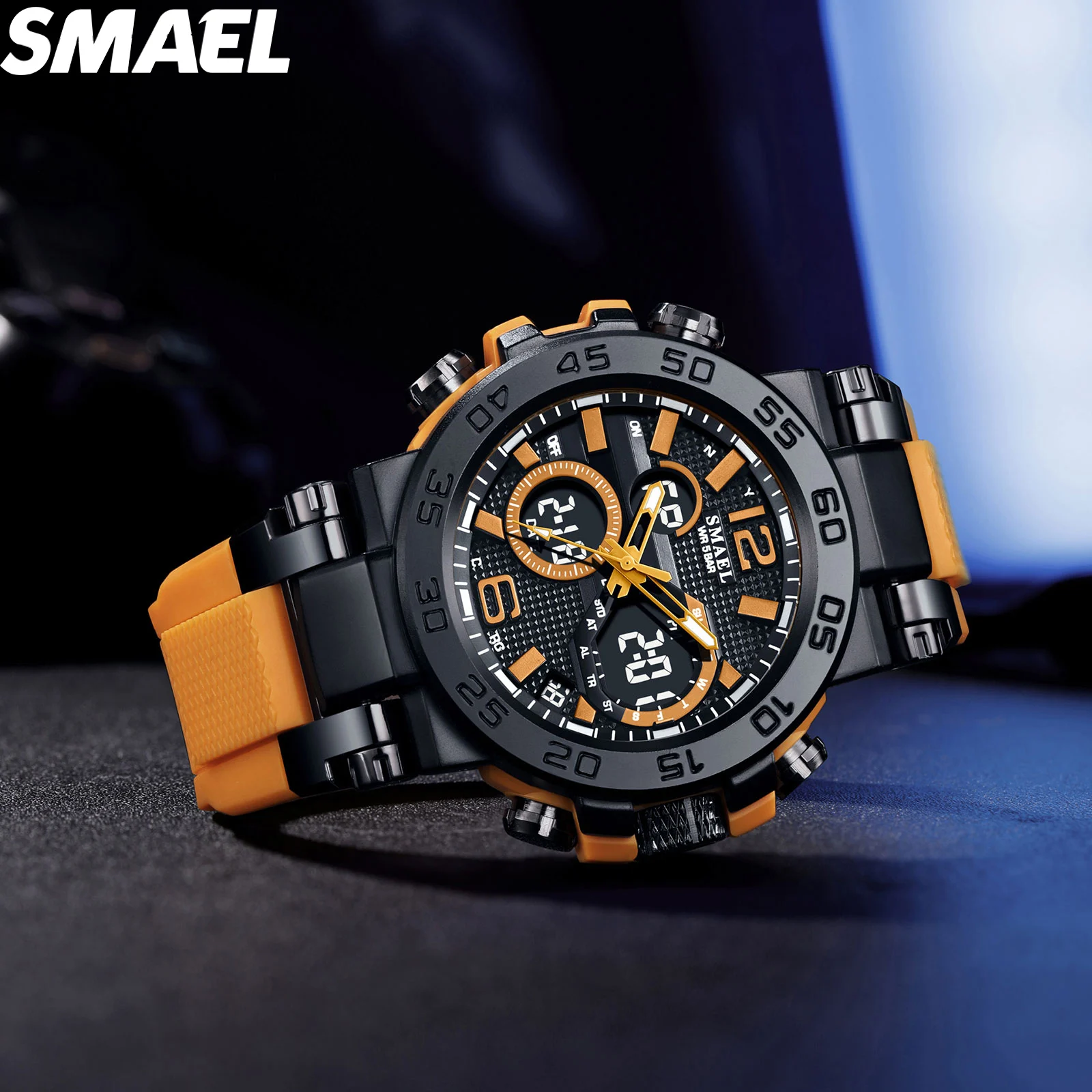 SMAEL Waterproof Dual Time LED Sports Watch