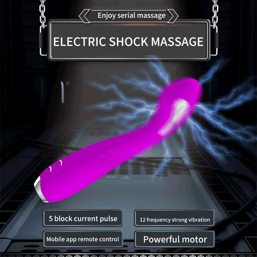 Funzioni di vibrazione 12 Donne V 5 Stimolazione di scosse elettriche Giocattolo del sesso femminile APP mobile Remot_voghion.com