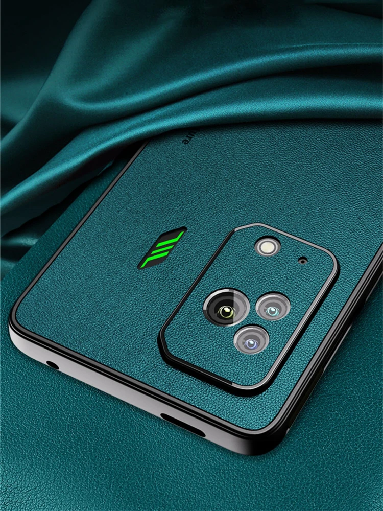 Stylish Leather Cover for Black Shark 5 Pro - Luxury PU Soft Silicone Gaming Cooling Shell