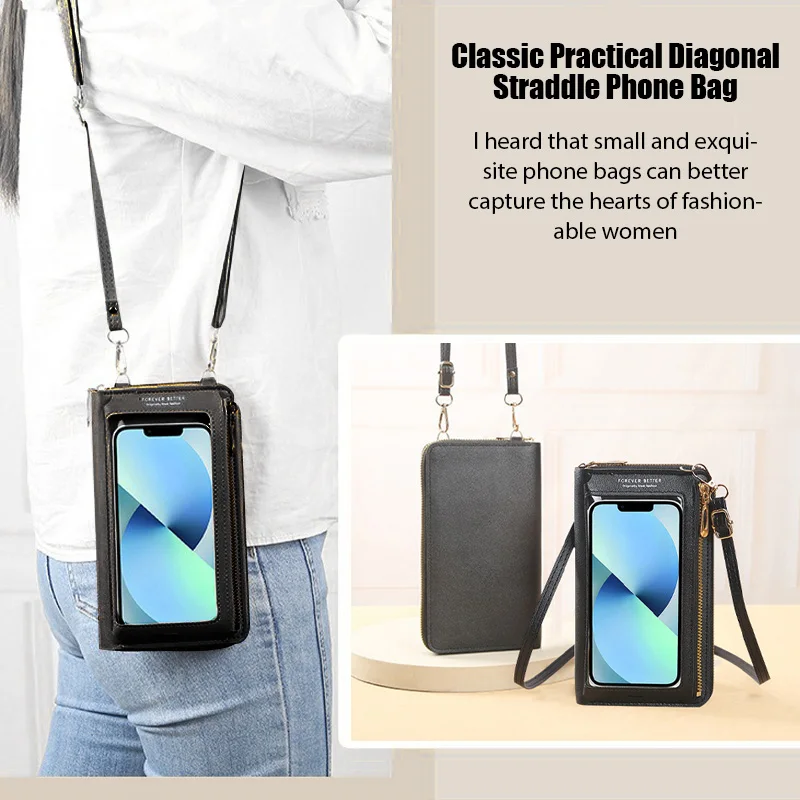 Touch Screen Phone Bag Crossbody Bags Multifunctional Shoulder Wallet Mini Women's Bag Wear-resistant Mobile Wallet Card Holder