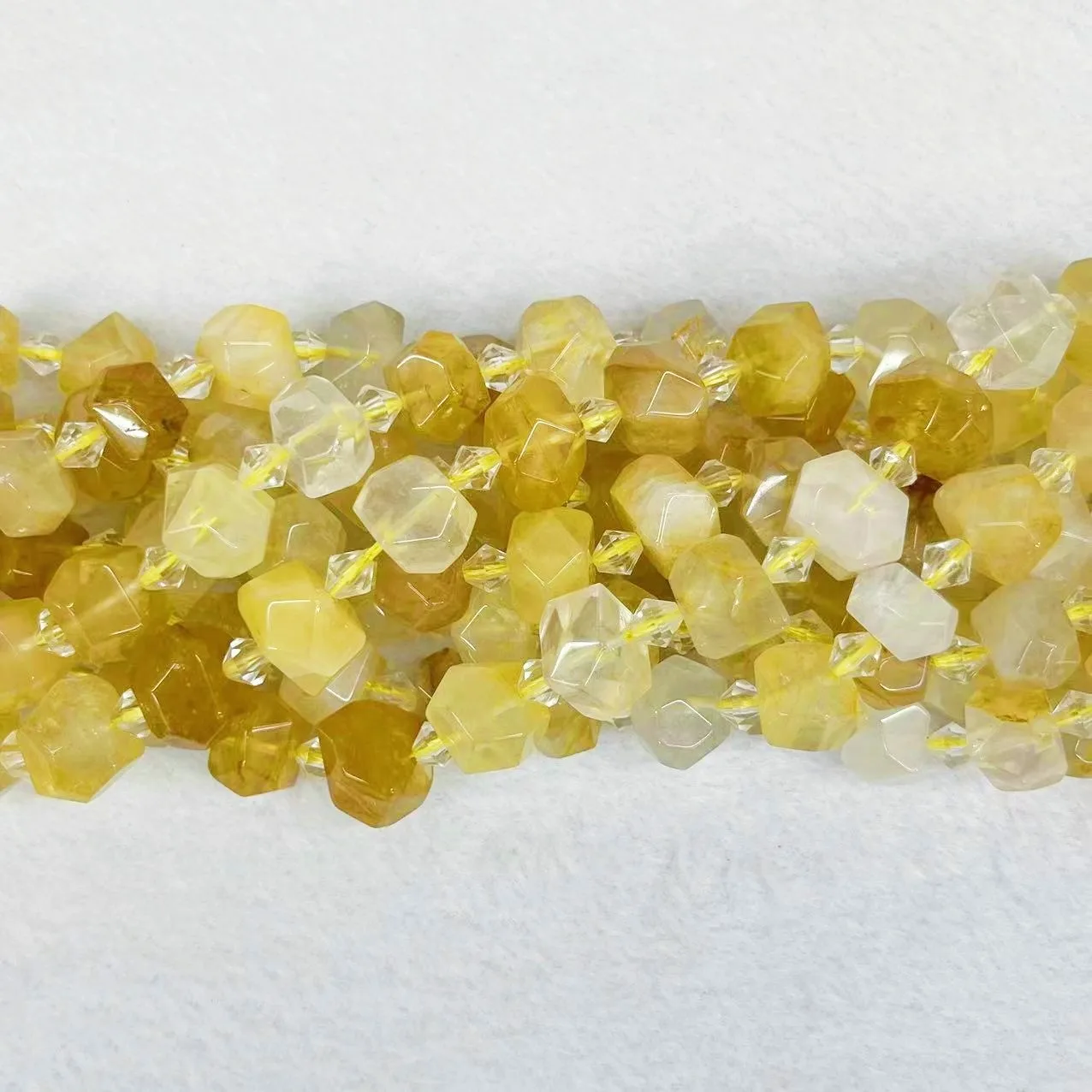 Top Grade Natural Yellow Gum Flower Crystal Ghost Stone Irregular Quartz Loose Beads Genuine Gemstone For DIY Jewelry Making