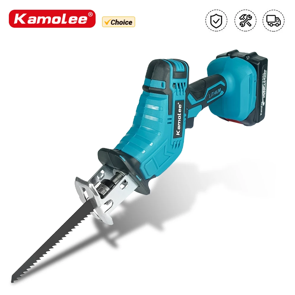 KAMOLEE Electric Reciprocating Saw 3600W, 12000SPM Cordless Variable Speed Metal Wood Cutter Tool Compatible Makita 18V Battery