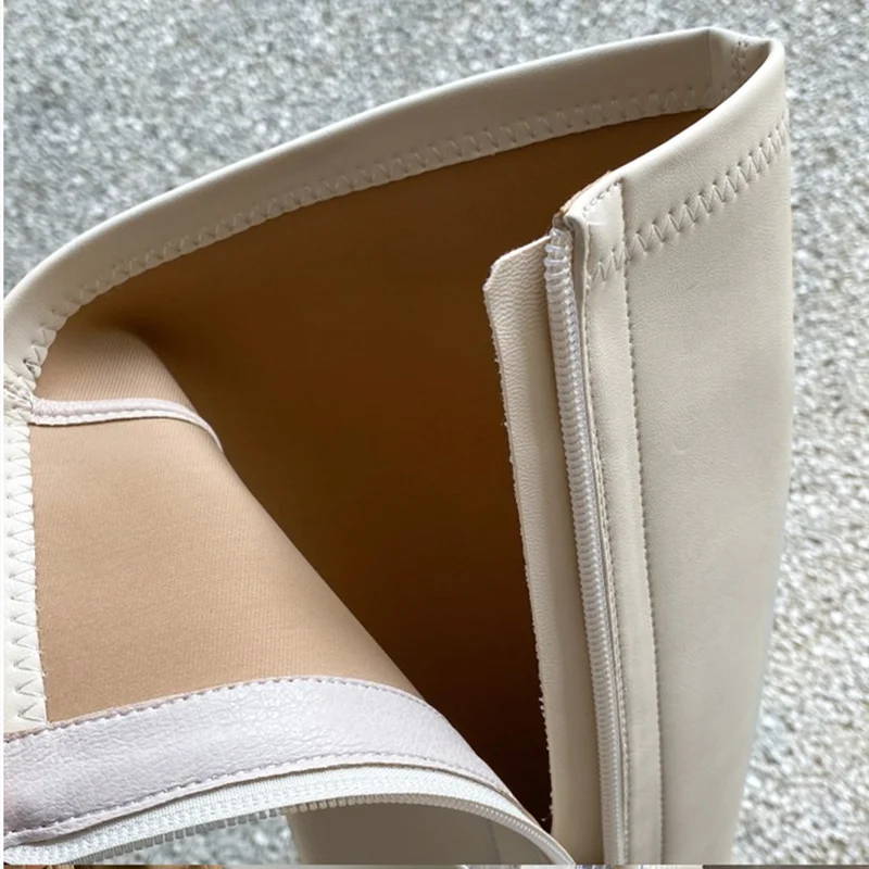 Women Knee Boots Winter Chelsea High Boots Women Platform Leather Heels Elegant Knee High Boot Autumn Ladies Long Shoes Comfortable Designer