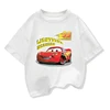 Potdemiel Summer Kids T-shirt Short Sleeve Top Cartoon Cars Pixar Lightning McQueen Printed Boys Clothes Baby Tops 2-10 Years 2