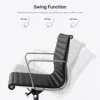 Mid Back Classic Genuine Leather Office Chair Ergonomic Office Chair Adjustable Swivel Leather Computer Desk Gaming Chair 4