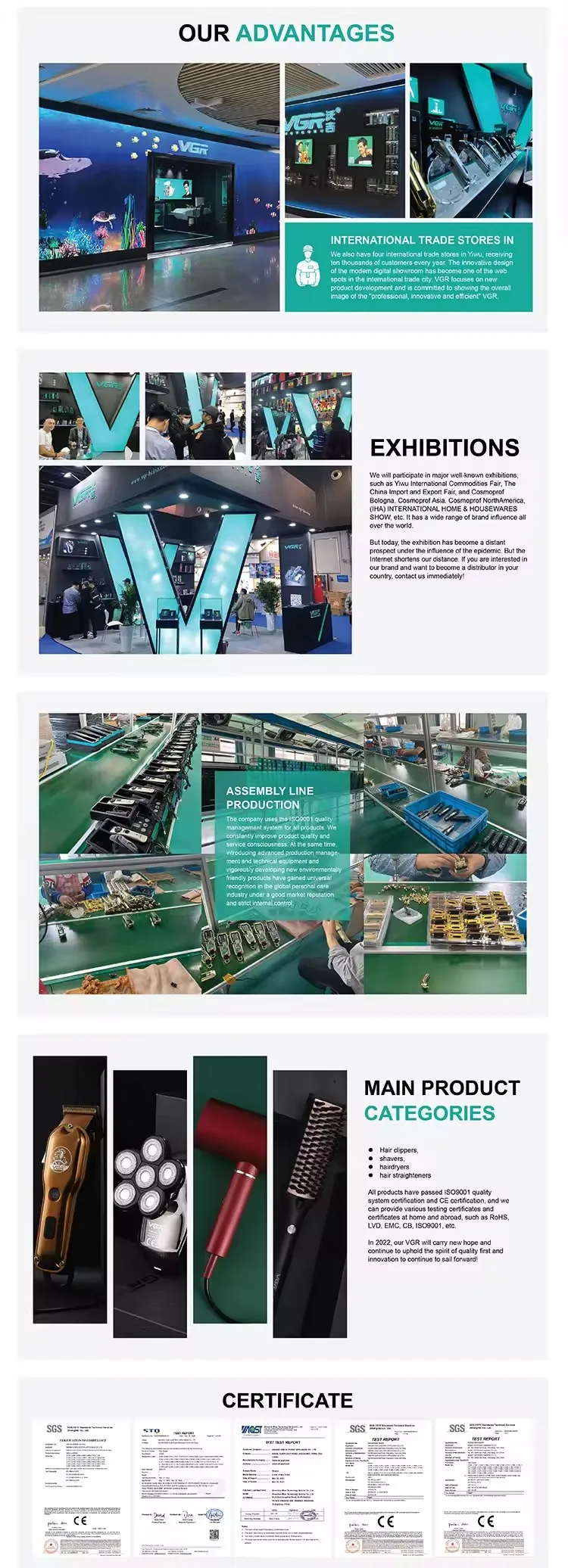 VGR Professionaalne kodumajapidamises töötav, taaslaetav USB-taaslaetav korpus, veekindel elektriline täistrimmer V-362_voghion.com