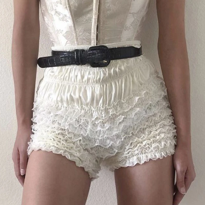 Fairy Coquette Lace Trim Bloomer Shorts Pretty Cute Vintage Ruffles Multi-layers Pettipants 00s Retro Kawaii Y2K Frilly Pants 1 Fairy Coquette Lace Trim Bloomer Shorts Pretty Cute Vintage Ruffles Multi-layers Pettipants 00s Retro Kawaii Y2K Frilly Pants