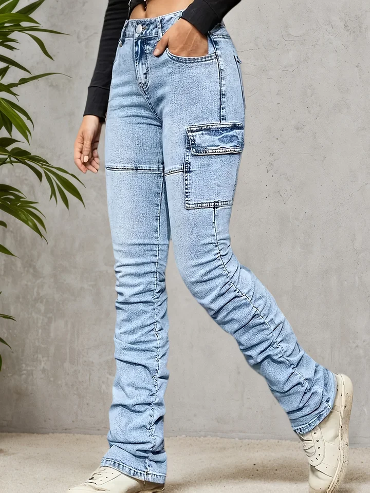 Women's Casual High Waisted Jeans Comfortable Fit