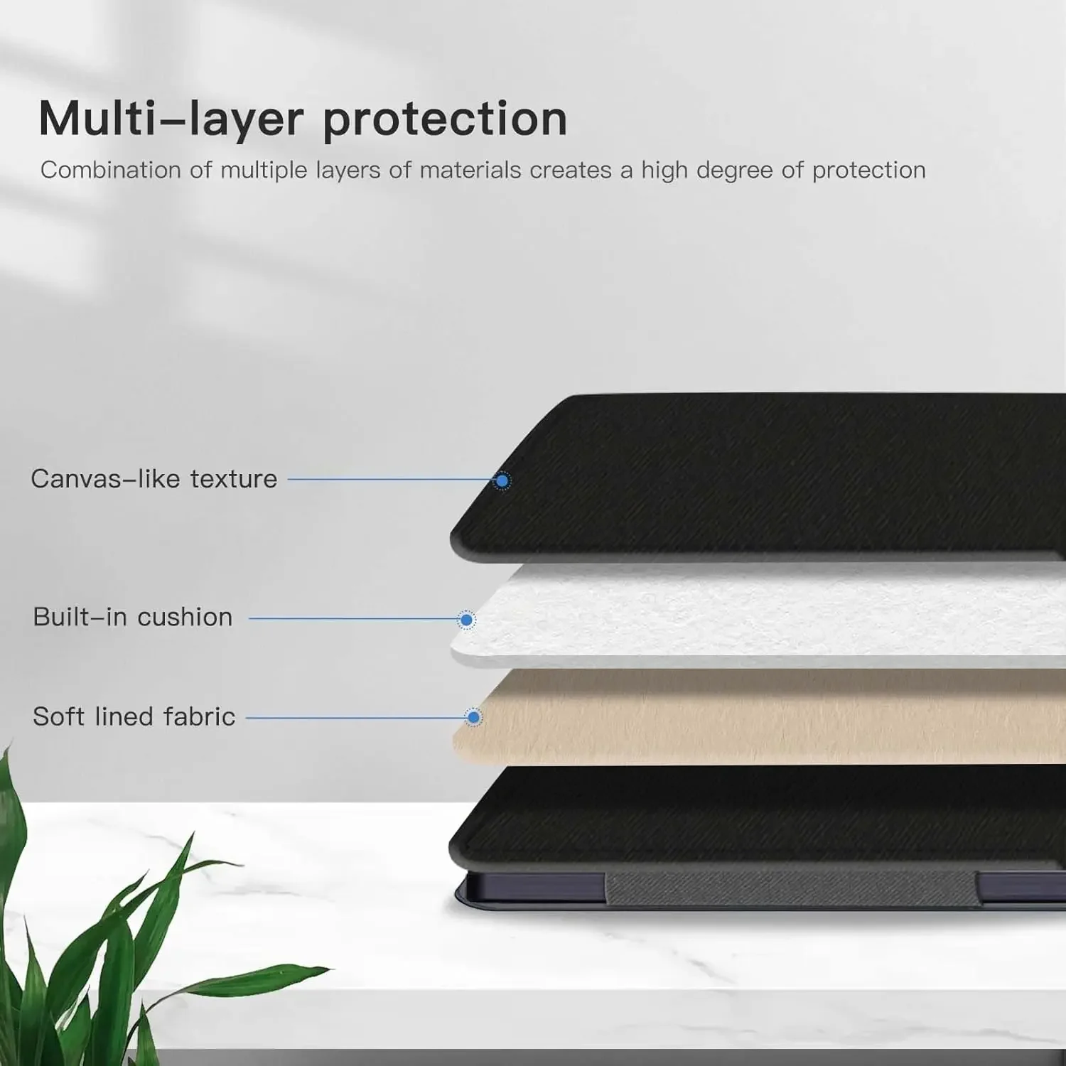 Premium PU Leather Tablet Case with Stylus Pen Loop Holder