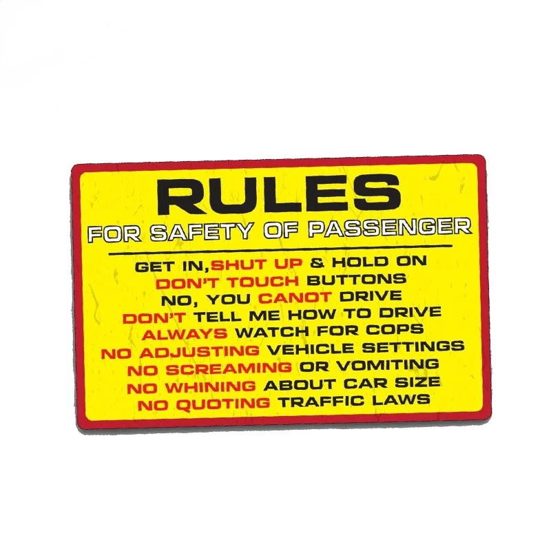 

Y630# Self-adhesive Decal For Truck Safety Rules Car Sticker Waterproof Auto Decors on Bumper Rear Window Laptop