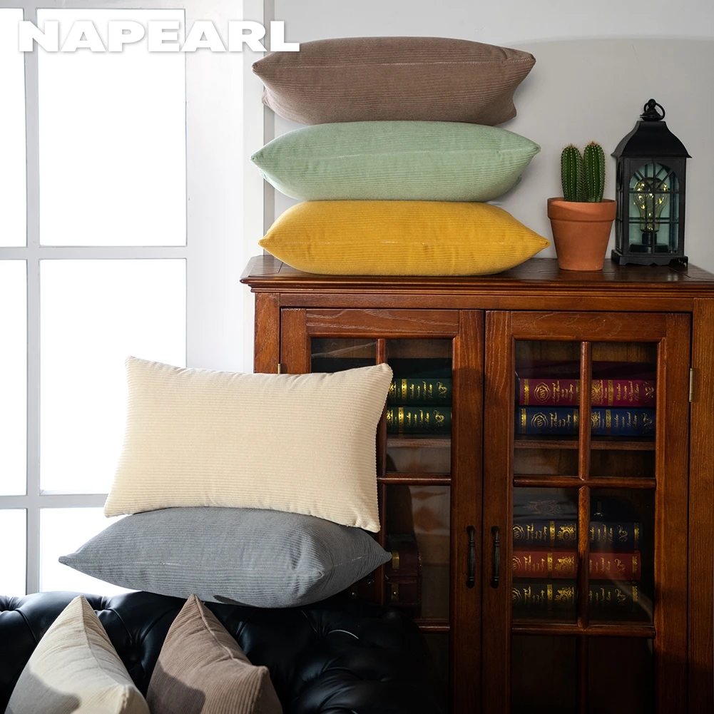 

NAPEARL Solid Color Cushion Cover Soft Flannel Fabric Pillow Cover For Sofa Office Waist Back Cover Home Decor 45x45 30x50cm