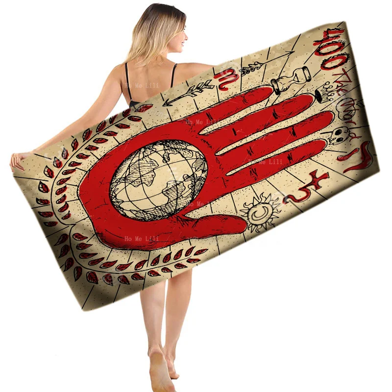 

Fortune Teller Hands Retro Hand Painted Carvings Quick Drying Towel By Ho Me Lili Fit For Fitness