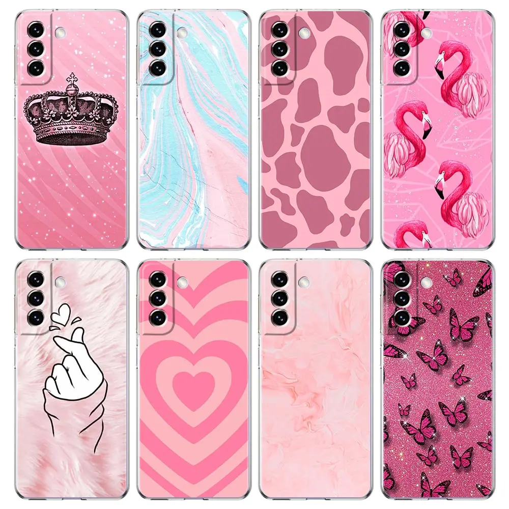 Rose Gold Pink Marble Clear Soft Phone Case Cover