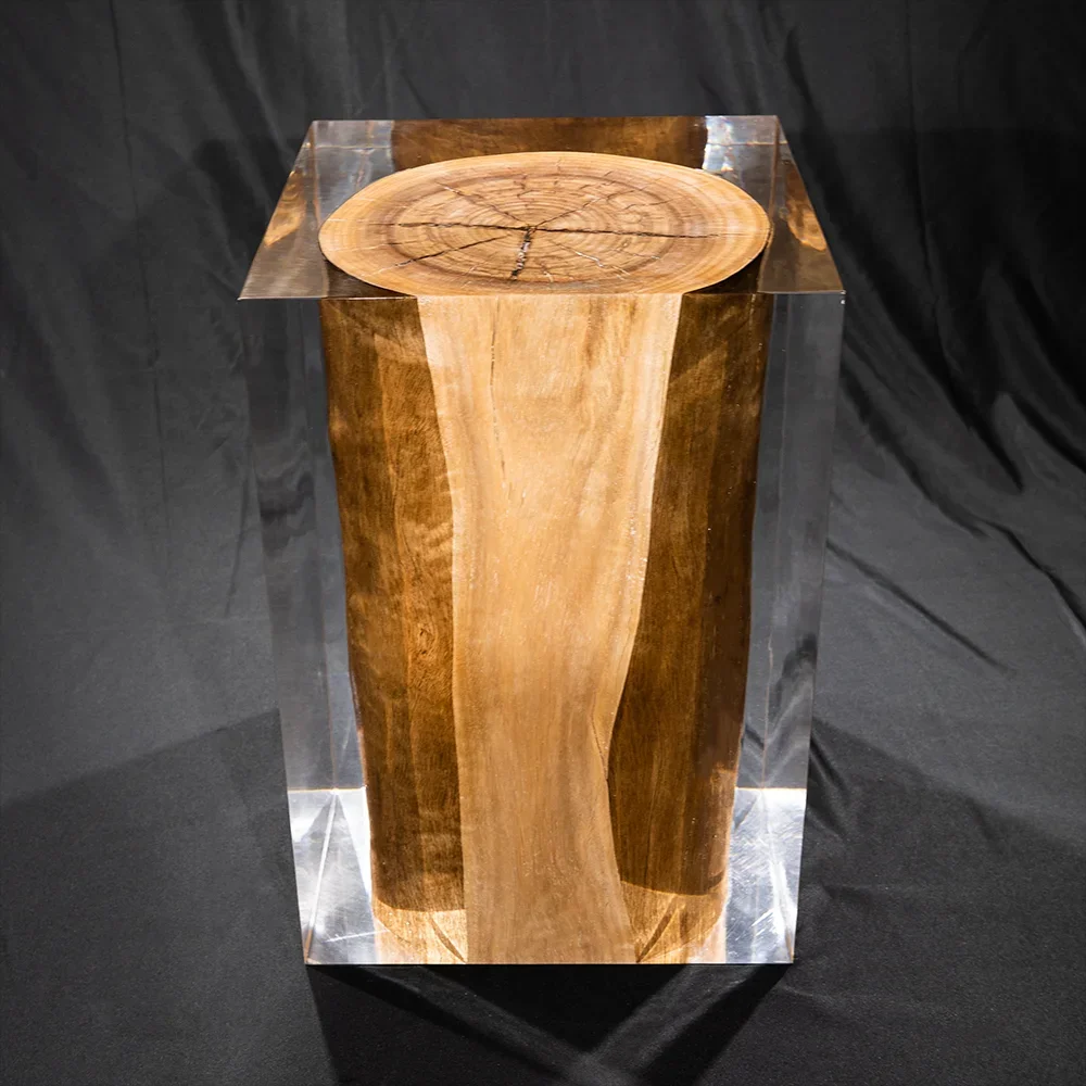 Modern acrylic epoxy luxury Minimalist Living Room Bedroom Removable Sofa Side Table wood Bedside Corner Table
