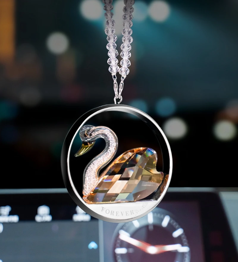 

Car Crystal Pendants Car Interior Pendants Car Creative Swan Ladies Ornaments Rearview Mirror Pendants Ornament Car Hanging