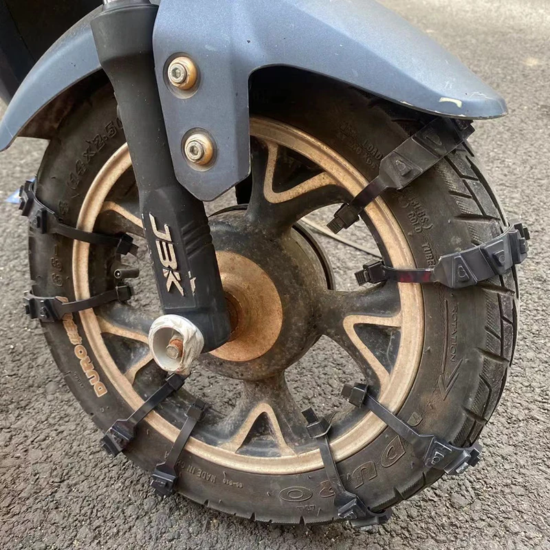 10Pcs Motorcycle Snow Chains Reusable Motorbike Tire Anti Slip Tie Winter Emergency Safety Belt Tyre Chain Moto Accessories