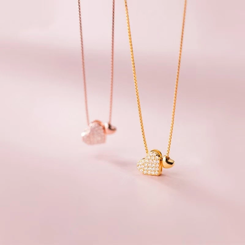 Sterling Silver Heart Pendant Necklace - Romantic Charm Jewelry for Women
