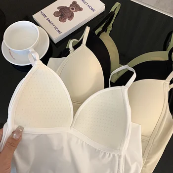 قطع علوية قصيرة من Beauty Back لعام 2025 محبوكة مثيرة بدون ظهر على الطراز الكوري حمالة صدر عصرية للسيدات من الحرير الجليدي الصلب 6