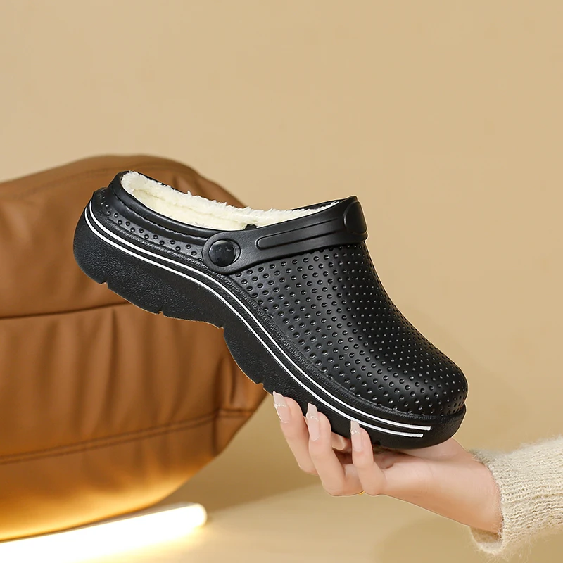 Men Slippers Winter Plush Warm Furry Slipper Couples Shoes Indoor Home Cotton Shoes Casual Flip-flops Slides Women's Slippers