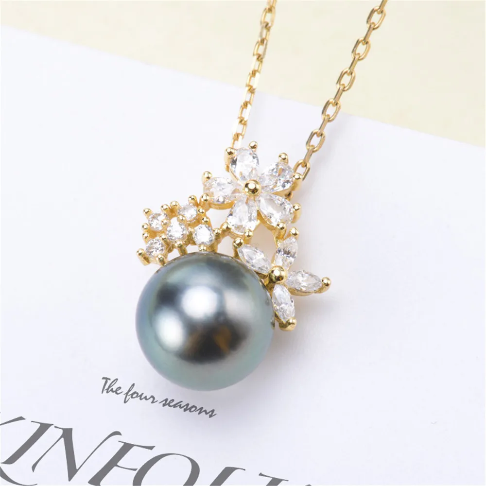 

DIY Pearl Accessories S925 Sterling Silver Pearl Pendant Empty Holder Fashion Necklace Pendant for Women with 9-10mm Beads