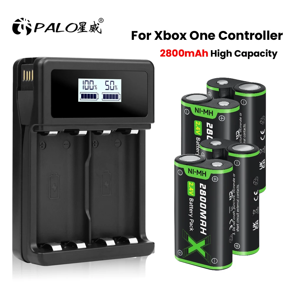 2800Mah Gamepad Xbox One Batteria Ricaricabile + Caricabatterie Lcd Per Xbox Series X/S,Xbox One S,Xbox One X, Controller Xbox One Elite