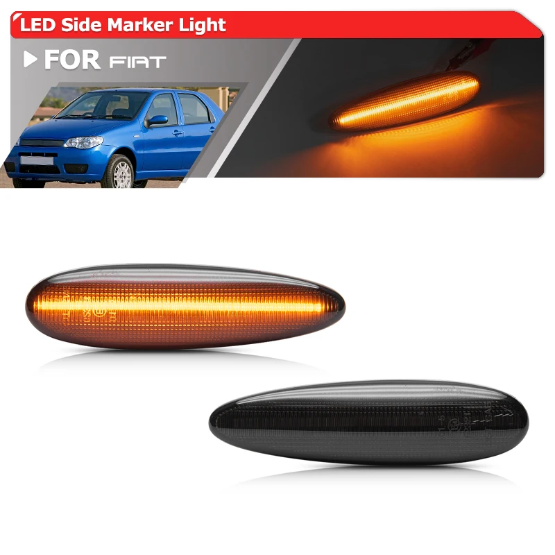 

Копченый янтарь Светодиодный Боковой габаритный указатель поворота для Fiat Bravo Brava HGT Albea Palio Marea Croma II Strada Euro Spec