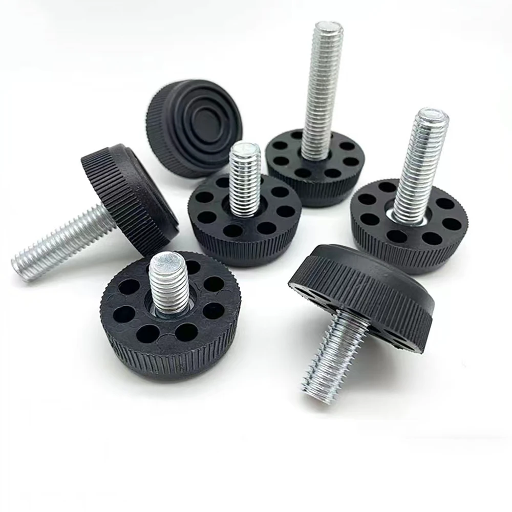 4/8Pcs Adjustable Leveling Furniture Leg Feet Black Furniture Mat M8 Screw-in Base Chair Sofa Bed Cabinet Table Floor Protector