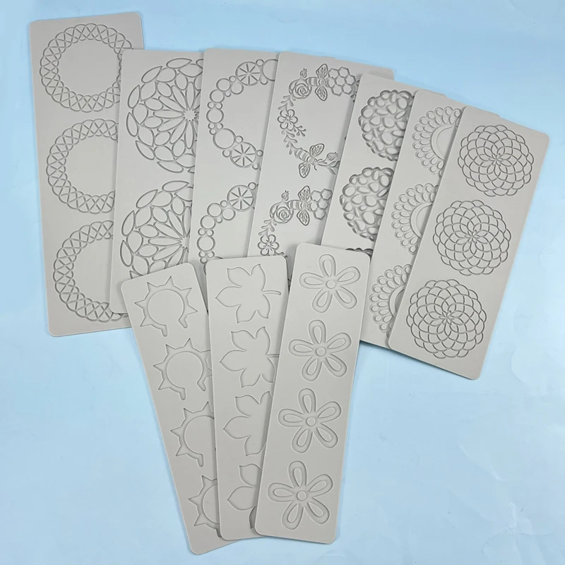 Zfseyuh 1 Pezzi Stampo Per Torta In Pizzo,Tappetino In Pizzo Di Silicone,Stampi Per Fondente In Pizzo Decorare Torte, Utensili Da Forno,Decorazione Del Piatto(2 Foro Semicircolare - 12