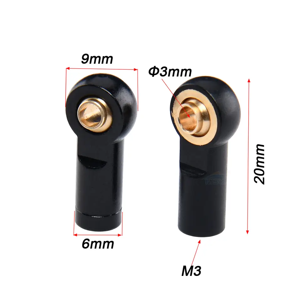 10PCS Aluminum Alloy M3 Link Rod End Ball L18mm/20mm/26mm Metal Rod End Ball For Rc Boat Airplane RC Crawler Car Truck Buggy image 2